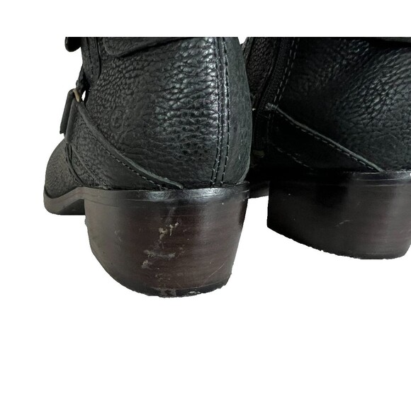 Ugg Australia Women Black Leather Riding Style Fashion Boots Size 5 F29013G - Picture 7 of 12